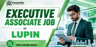 Lupin Hiring Chemistry Graduates | Executive Associate Role BSc Chemistry Job at Lupin | Executive Job