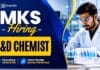 Chemist Jobs at MKS Careers for R&D Jobs in Manesar for M.Sc. Chemistry professionals in Surface Finishing research and development