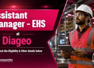 Diageo Hiring Chemical Sciences Graduates | Assistant Manager – EHS Chemical Sciences Jobs at Diageo | Assistant Manager - EHS