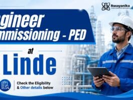 Chemical Engineering Job at Linde | Engineer Commissioning - PED 