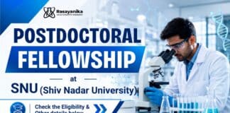 Polymer Chemistry Job at SNU | Postdoctoral Fellowship Postdoctoral Fellowship Vacancy at Shiv Nadar University