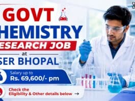  IISER Bhopal Recruitment | Govt Chemistry Research Job