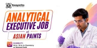 Asian Paints Hiring Chemistry Graduates | Apply For Production Executive Role MSc Chemistry Job at Asian Paints | Production Executive Role