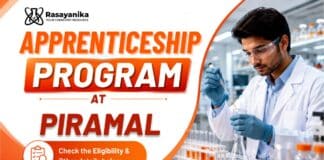 Piramal Apprenticeship for Chemical Sciences Graduates | Apply Now Apprentice Production Jobs at Piramal | Chemical Sciences Job