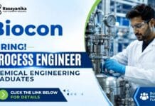 Process Engineer Jobs | Biocon Careers hiring Chemical Engineering professionals for the API MSAT team in Bengaluru.