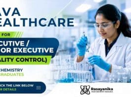 Quality Control Jobs | SAVA Healthcare hiring Executive Jobs for its Surendranagar manufacturing facility.
