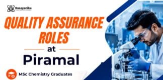 Executive Job at Piramal | MSc Chemistry Job