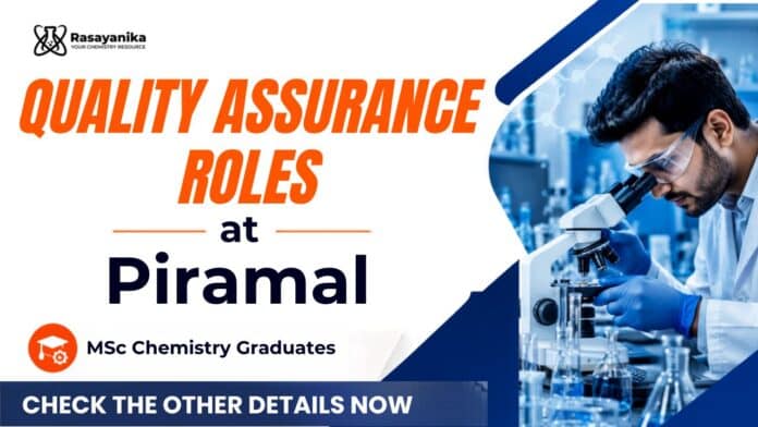 Executive Job at Piramal | MSc Chemistry Job Executive Job at Piramal | MSc Chemistry Job