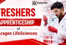 Chemistry Freshers Job at Aragen | Freshers apprenticeship Role