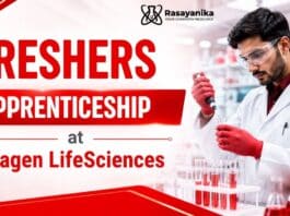 Chemistry Freshers Job at Aragen | Freshers apprenticeship Role
