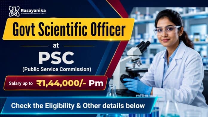 Government Chemistry Job at PSU | Senior Scientific Officer Role Government Chemistry Job at PSU | Senior Scientific Officer Role