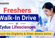 BSc Chemistry Fresher Jobs at Zydus | Production Trainee Vacancy