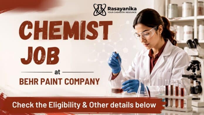 Chemist Jobs at Behr Paint Company | Apply Now Chemist Jobs at Behr Paint Company | Apply Now