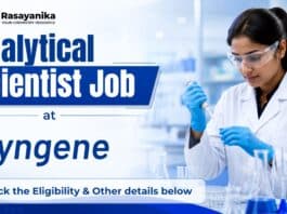Analytical Scientist Jobs at Syngene | Chemistry Graduates Apply Now