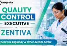 MSc Chemistry Jobs at Zentiva | Quality Control Executive