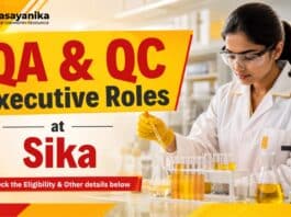 QA & QC Executive Job at Sika | Chemistry Graduates Apply Now