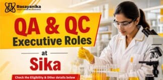 Sika is Hiring Chemistry Graduates | QA&Qc Executive Roles QA & QC Executive Job at Sika | Chemistry Graduates Apply Now