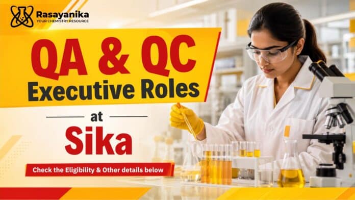 QA & QC Executive Job at Sika | Chemistry Graduates Apply Now QA & QC Executive Job at Sika | Chemistry Graduates Apply Now
