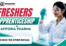 Freshers Apprenticeship at Apitoria Pharma | Attend the Walk-In Drive MSc Chemistry Freshers Jobs at Apitoria Pharma | Apply Now