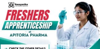 Freshers Apprenticeship at Apitoria Pharma | Attend the Walk-In Drive MSc Chemistry Freshers Jobs at Apitoria Pharma | Apply Now