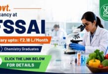 ₹2.18 L/Month Salary at FSSAI | Chemistry Advisor Vacancy FSSAI Recruitment 2026 Advisor Vacancy for Chemistry Jobs