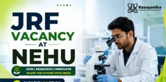 JRF Vacancy announced under NEHU Recruitment for DBT-funded research project