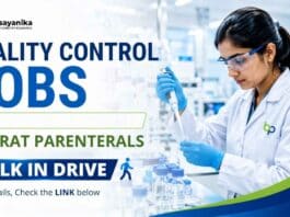 Bharat Parenterals is hiring! Explore 6 Quality Control Jobs for B.Sc./M.Sc. Chemistry candidates. Apply now.