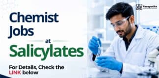 QC Chemist Jobs in Hyderabad at Salicylates and Chemicals Pvt Ltd: M.Sc and B.Sc candidates with 1–5 years of experience can apply.