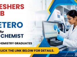 Chemistry Freshers Job at HETERO for Quality Control Chemist. M.Sc. Chemistry candidates