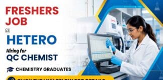 Chemistry Freshers Job at Hetero | QC Chemist Roles Chemistry Freshers Job at HETERO for Quality Control Chemist. M.Sc. Chemistry candidates