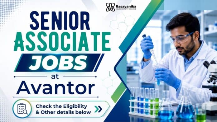 Senior Associate Jobs at Avantor | MSc Chemistry Graduates Apply Now