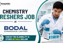 BSc Chemistry Freshers Job at Bodal Chemicals | Production Operator Role