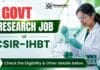 Govt Chemistry Job at CSIR-IHBT | Apply Now Govt Research Jobs at CSIR-IHBT | Apply Now