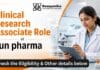 Sun Pharma Hiring Chemistry Graduates | Clinical Research Associate Role Clinical Research Associate Jobs at Sun Pharma | Apply Now
