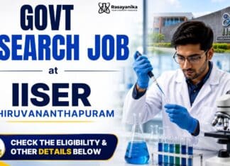 MSc Chemistry Jobs at IISER Thiruvananthapuram