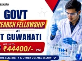 Govt Research Fellowship | IIT Guwahati JRF Vacancy