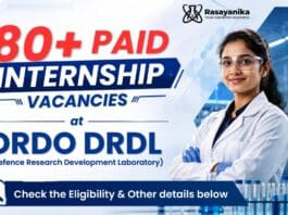 Paid Internship at DRDO DRDL | Walk-In at Hyderabad
