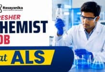 Fresher Chemist Job at ALS | Chemistry Jobs in Bangalore Fresher Chemist Job at ALS in Bangalore for Chemistry graduates. Explore qualifications, responsibilities and ALS Careers. Apply Today