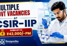 CSIR-IIP Govt vacancies: walk-in opportunity for project positions, including multiple positions for Chemistry candidates.
