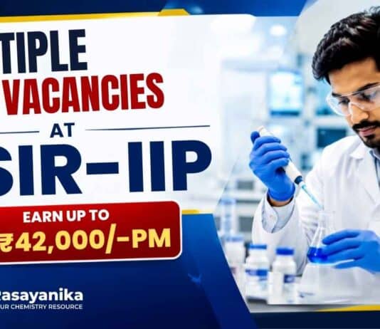 CSIR-IIP Govt vacancies: walk-in opportunity for project positions, including multiple positions for Chemistry candidates.