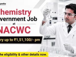 Chemistry Government Job at NACWC | Technical Officer Role