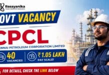 ₹1.05 Lakh Pay Scale! CPCL Govt Vacancy 2026 | Apply Now Govt vacancy at CPCL: Junior Engineering Assistant Jobs announced for 40 positions
