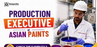 Asian Paints Chemistry Jobs | Production Executive