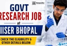 IISER Bhopal Project Position: Chemistry Job