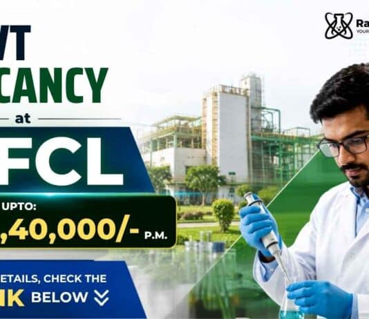 Govt Vacancy for Chemical Engineers through RFCL Recruitment 2026.
