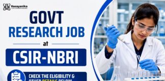 Govt Research Vacancy at CSIR-NBRI | MSc Chemistry Job