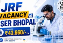 JRF Vacancy at IISER | Earn upto: ₹43,660/- p.m. | Apply Now IISER Bhopal JRF recruitment 2026: Apply for a selenium biogeochemistry project. Eligible MSc/MTech candidates can apply by 7 September.