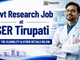 Govt Research Job at IISER Tirupati | Chemistry Graduates Apply Now