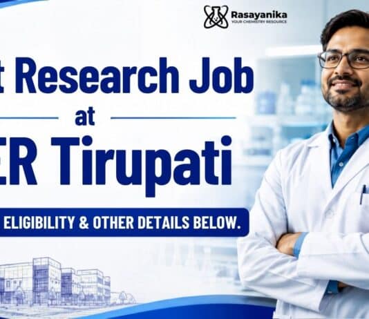 Govt Research Job at IISER Tirupati | Chemistry Graduates Apply Now