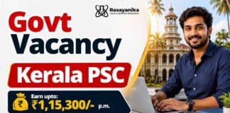 Govt Vacancy for Non Vocational Teacher Chemistry upto ₹1,15,300 pay. Explore Kerala PSC Jobs eligibility, vacancies and application details.